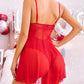 Alluring Women's Floral Lace Bodysuit Teddy Chemise: Sexy Mesh Sleepwear Lingerie