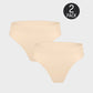 Invisible Seamless Comfort Thong Panties 2-Pack for Women Everyday Wear