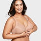 Chic Front-Closure Underwire Lace Print Bra for Effortless Plus Size Comfort