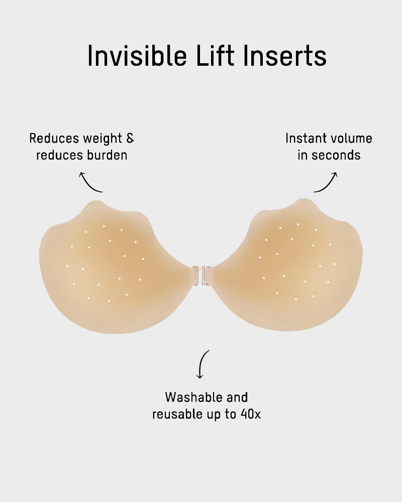 Comfortable Breathable Silicone Self-Adhesive Invisible Push-Up Bra 2-Pack