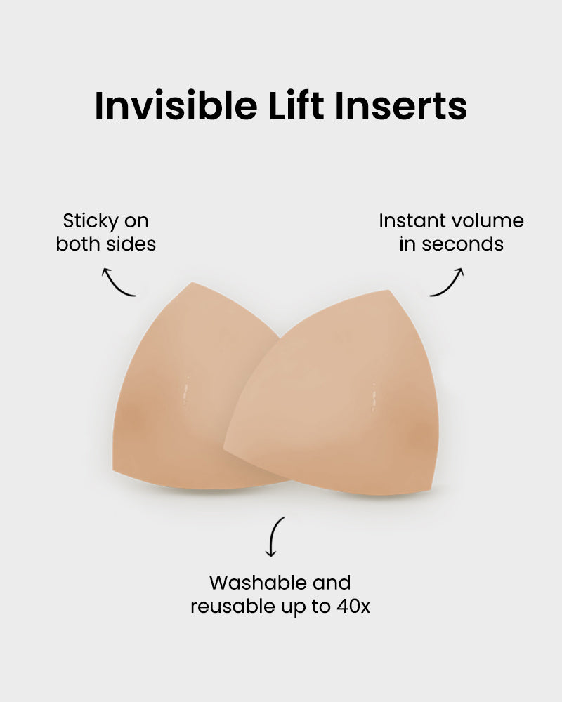 Reusable Invisible Double-Sided Adhesive Lift Inserts for Backless Outfits