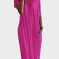 Women's Relaxed Off-Shoulder Batwing Sleeve Maxi Lounge Dress - Soft & Chic