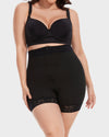 Boned High Waist Tummy Control Shaping Shorts with Zipper & Hooks