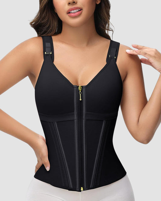 Ultimate Double-Layer Tummy Control Waist Shaper Girdle with Built-in Bra