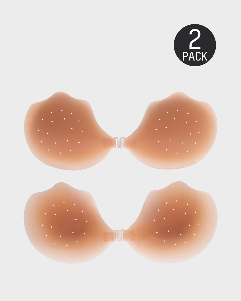 Comfortable Breathable Silicone Self-Adhesive Invisible Push-Up Bra 2-Pack