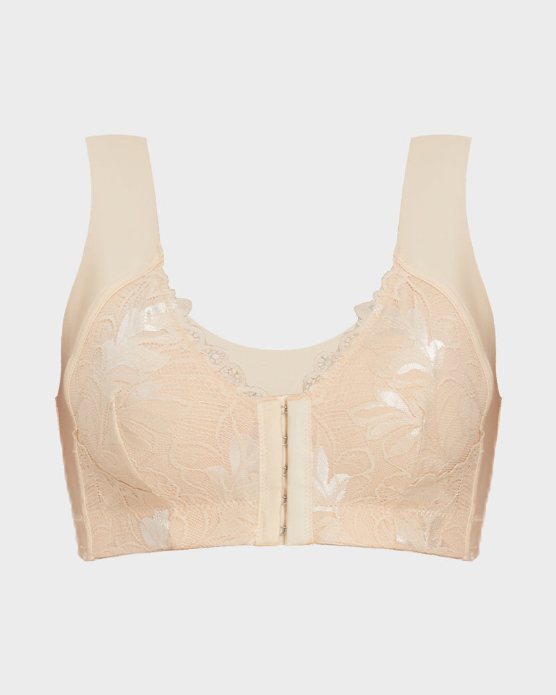 5D Shaping Wireless Front Closure Beauty Back Bra with Lace Support