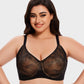 Elegant Leaf Lace Full Coverage Unlined Push-Up Bra for Enhanced Shape