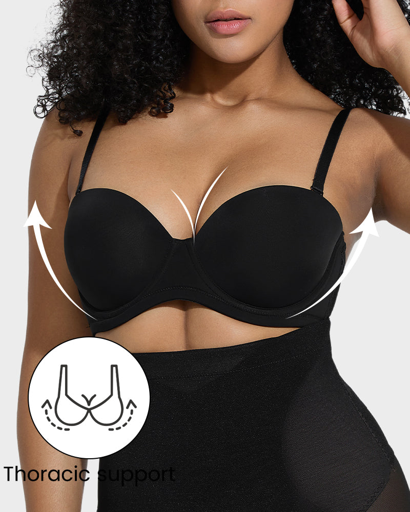 Comfortable Molded Cup Underwire Bra with Removable Straps for Versatile Support