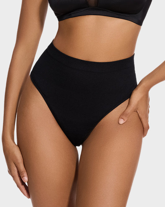 Seamless Mid-Waist Tummy Control Thong Panty 2-Pack for Smooth Shaping