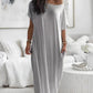 Women's Relaxed Off-Shoulder Batwing Sleeve Maxi Lounge Dress - Soft & Chic