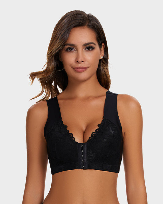 5D Shaping Wireless Front Closure Beauty Back Bra with Lace Support