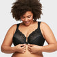 Chic Front-Closure Underwire Lace Print Bra for Effortless Plus Size Comfort