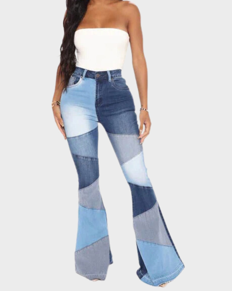 SheCurve® Flattering Wide Leg Women's Jeans with Fashion Stitching Detail