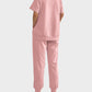Chic Breathable Linen Blend 2-Piece Lounge Set with Zipper Slits