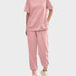Chic Breathable Linen Blend 2-Piece Lounge Set with Zipper Slits