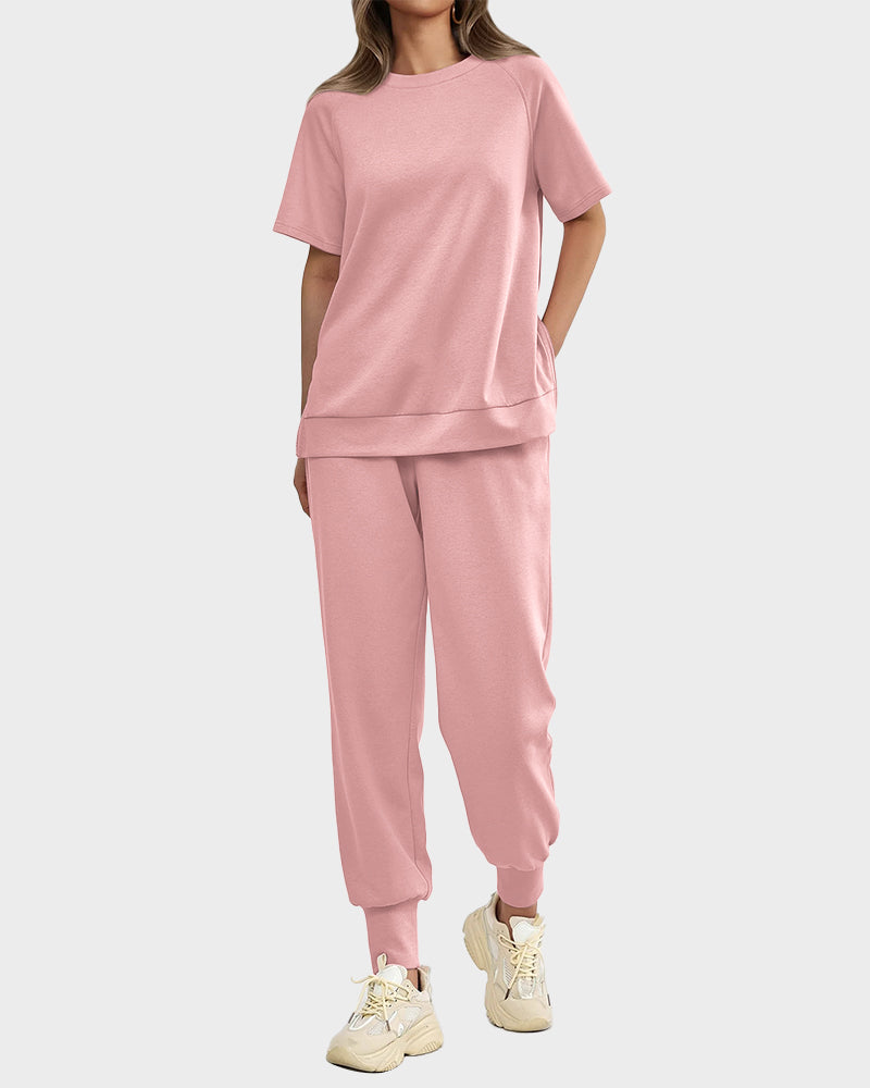 Chic Breathable Linen Blend 2-Piece Lounge Set with Zipper Slits