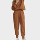 Ultra-Soft Ribbed Half-Zip Hoodie & Joggers Lounge Set for Women