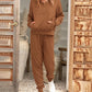 Ultra-Soft Ribbed Half-Zip Hoodie & Joggers Lounge Set for Women