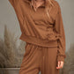 Ultra-Soft Ribbed Half-Zip Hoodie & Joggers Lounge Set for Women