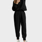 Ultra-Soft Ribbed Half-Zip Hoodie & Joggers Lounge Set for Women