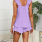 Women's Soft Ruffle Tank Top Shorts Pajama Set – Comfy Lounge Sleepwear