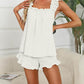 Women's Soft Ruffle Tank Top Shorts Pajama Set – Comfy Lounge Sleepwear