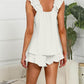 Women's Soft Ruffle Tank Top Shorts Pajama Set – Comfy Lounge Sleepwear