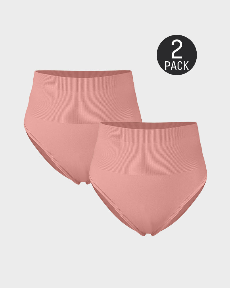 Mid-Waist Tummy Control Shaping Brief Panty (2 Pack)