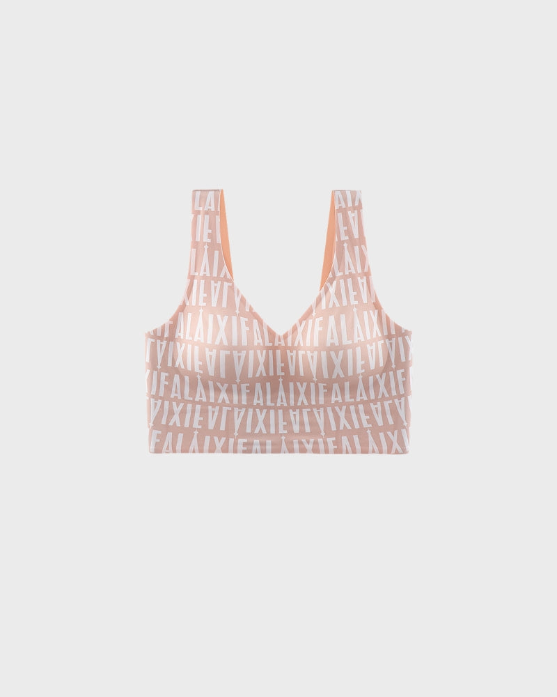 Wireless Back Smoothing V-Neck Seamless Tank Bra with Comfort Support