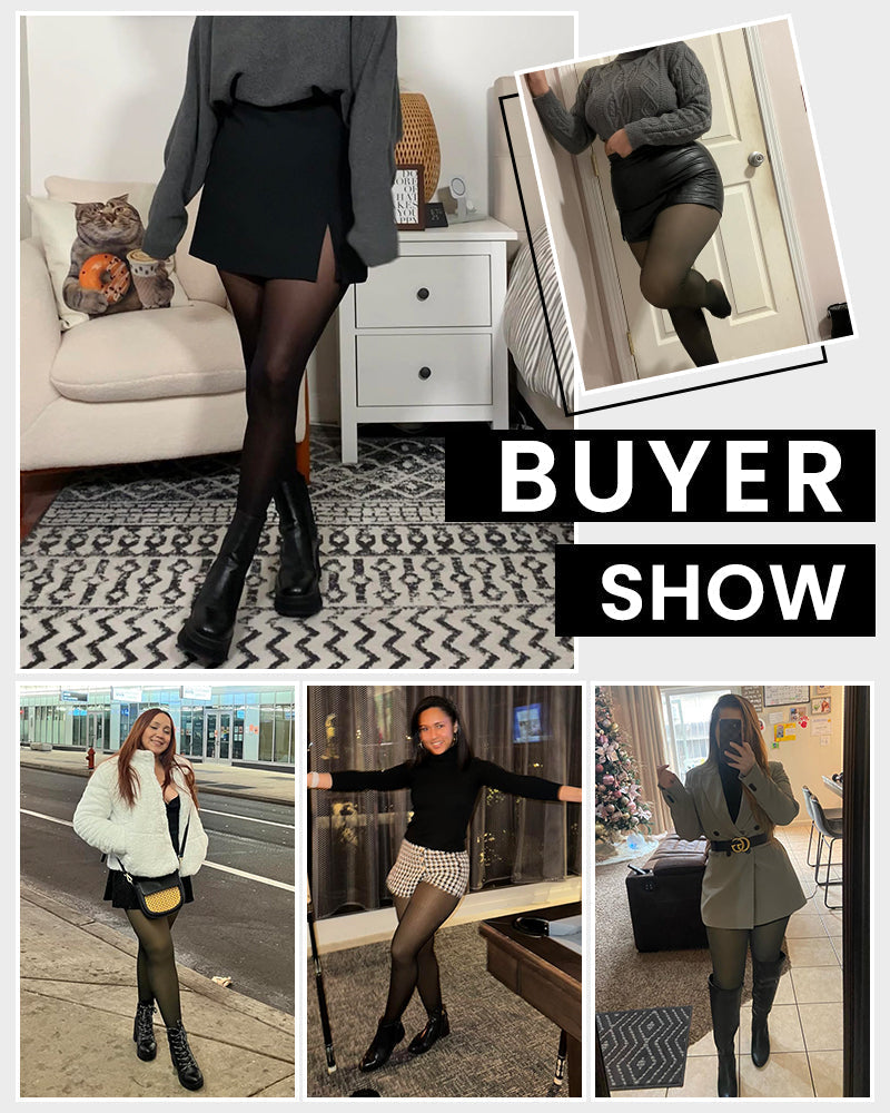 Cozy Translucent Fleece Lined Tights: Warm, Shaping, Skin-Tone Winter Hosiery