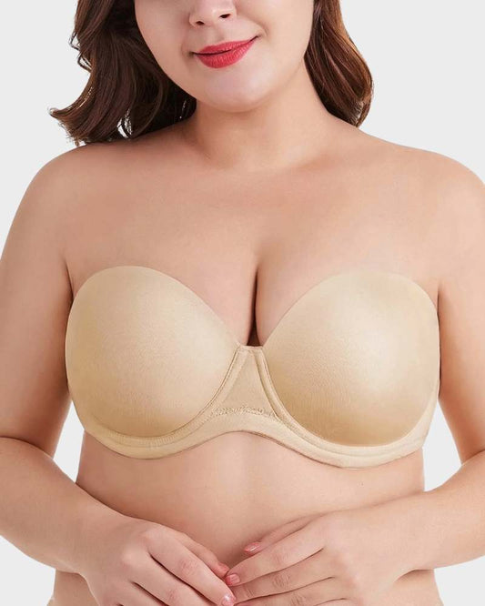 Versatile Underwire Bandeau Bra with Removable Straps for Seamless Support