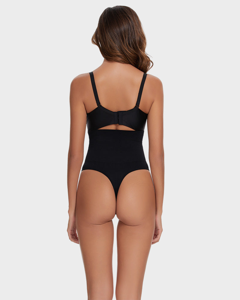 SheCurve Seamless High-Waisted Thong Shaper Panty 2-Pack for Tummy Control
