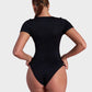 SheCurve® Seamless Square Neck Short Sleeve Snatching Bodysuit: Body-Hugging Shapewear