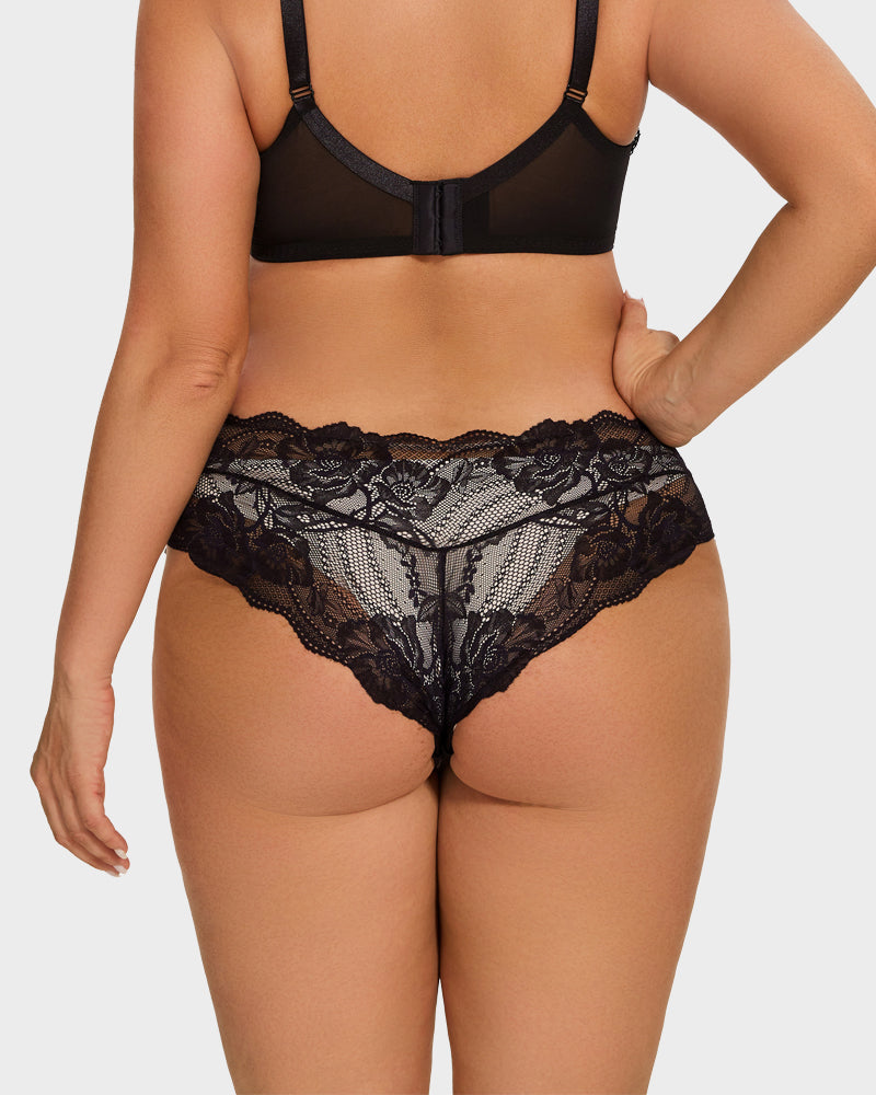 Sexy Floral Lace Seamless Brief Panty 3-Pack: Comfortable Invisible Underwear