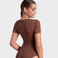 SheCurve® Seamless Square Neck Short Sleeve Snatching Bodysuit: Body-Hugging Shapewear