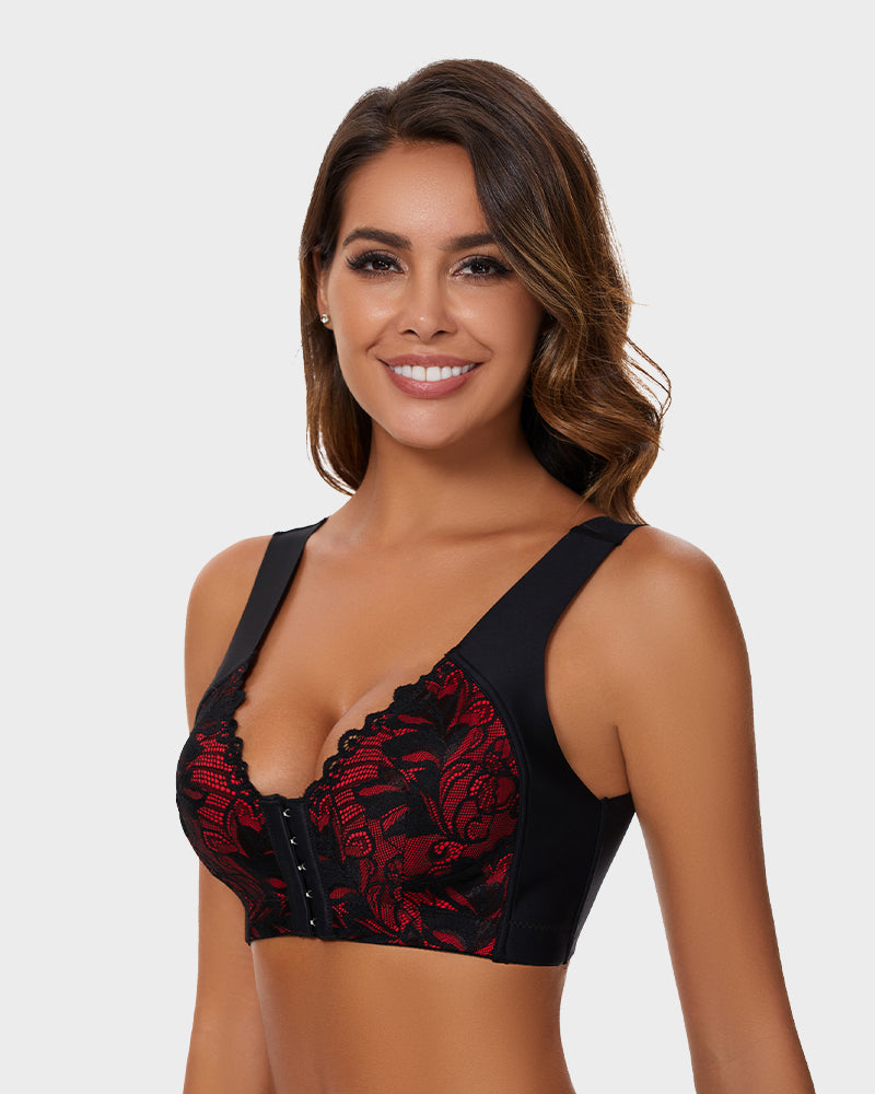 5D Shaping Wireless Front Closure Beauty Back Bra with Lace Support