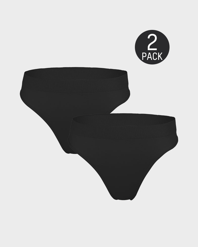 Invisible Seamless Comfort Thong Panties 2-Pack for Women Everyday Wear
