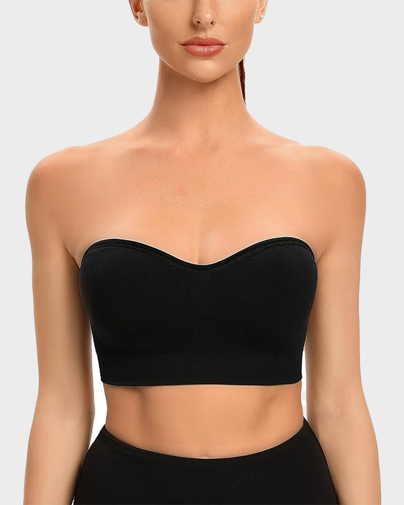 Ultimate Comfort Non-Slip Bandeau Bra: Seamless, Wireless, Strapless Support