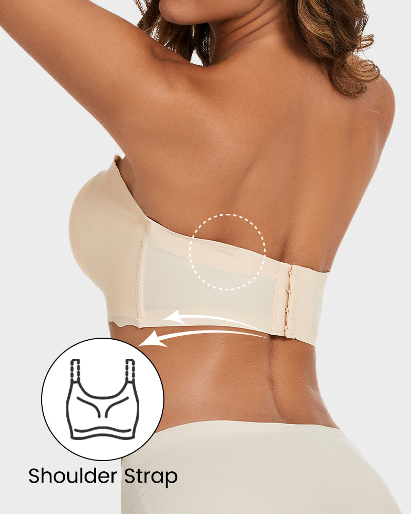 Plus Size Invisible Strapless Push Up Bra: Wireless, Backless, Reusable Lifting