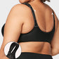 Chic Front-Closure Underwire Lace Print Bra for Effortless Plus Size Comfort