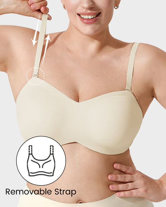 Ultimate Full Support Non-Slip Convertible Bandeau Bra for Invisible Comfort