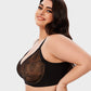 Elegant Leaf Lace Full Coverage Unlined Push-Up Bra for Enhanced Shape