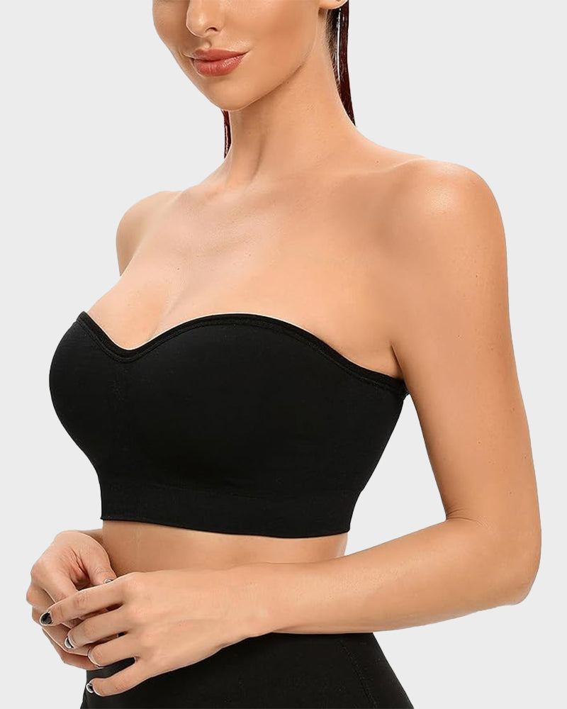 Ultimate Comfort Non-Slip Bandeau Bra: Seamless, Wireless, Strapless Support