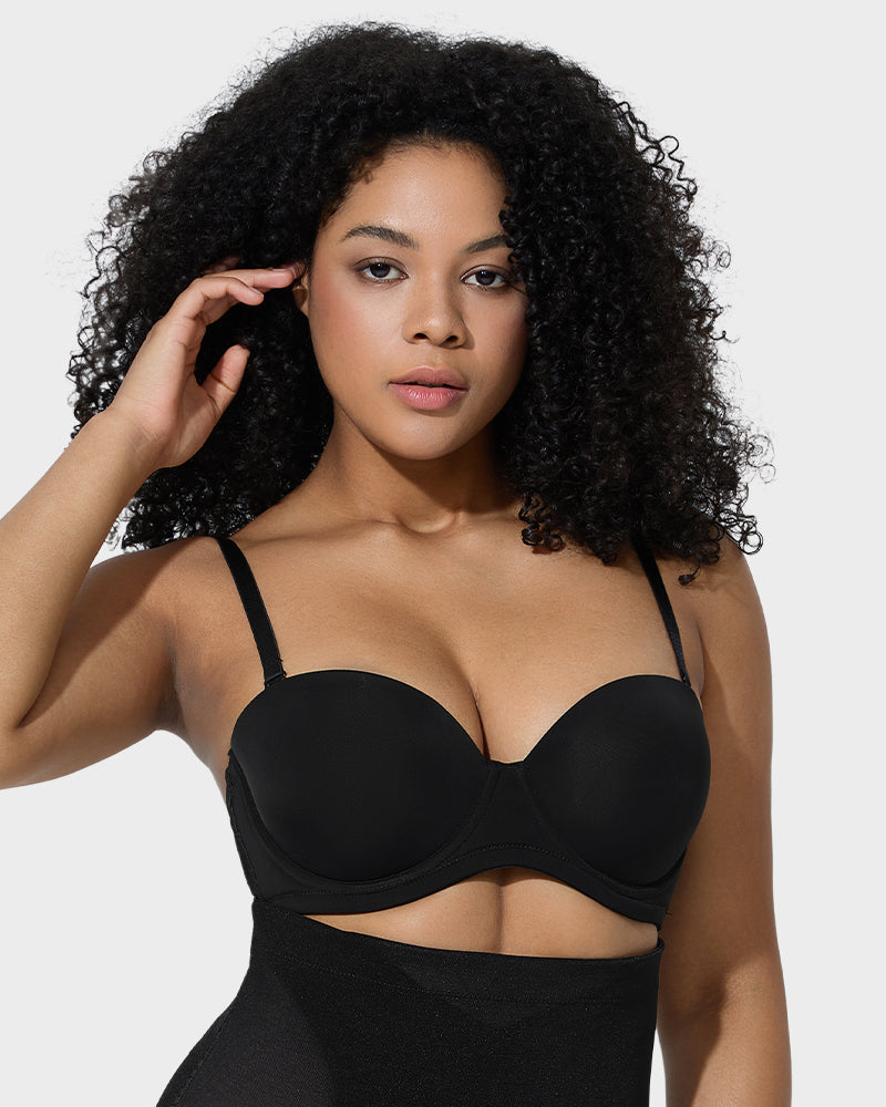 Comfortable Molded Cup Underwire Bra with Removable Straps for Versatile Support