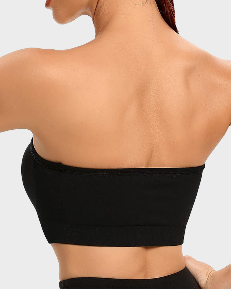 Ultimate Comfort Non-Slip Bandeau Bra: Seamless, Wireless, Strapless Support