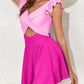 Elegant Ruffle Sleeve Cross Front Swimsuit Dress - Versatile Beach Pool Wear