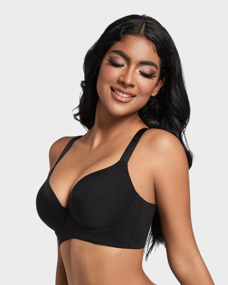 Ultimate Back Smoothing Push-Up Plunge Bra for Seamless Support and Lift