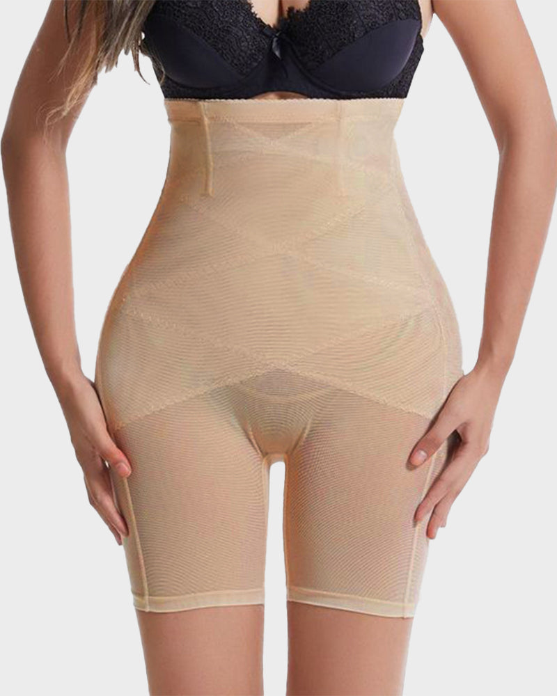 SheCurve® Breathable Mesh High Waist Tummy Control Shapewear Shorts for Women