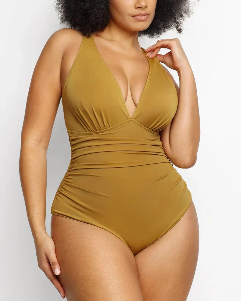 Smart Sculpt Plunge One-Piece Swimsuit with Tummy Control and Flattering Design