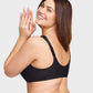 Chic Front-Closure Underwire Lace Print Bra for Effortless Plus Size Comfort